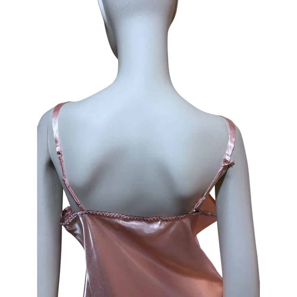 Y2K Robert Louis Slip Dress M Asymmetric Babydoll Sundress Romantic Prom Wedding - Picture 3 of 7